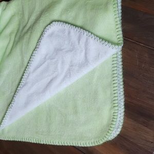 Pottery Barn Kids Green Chamois Reversible Fleece Blanket